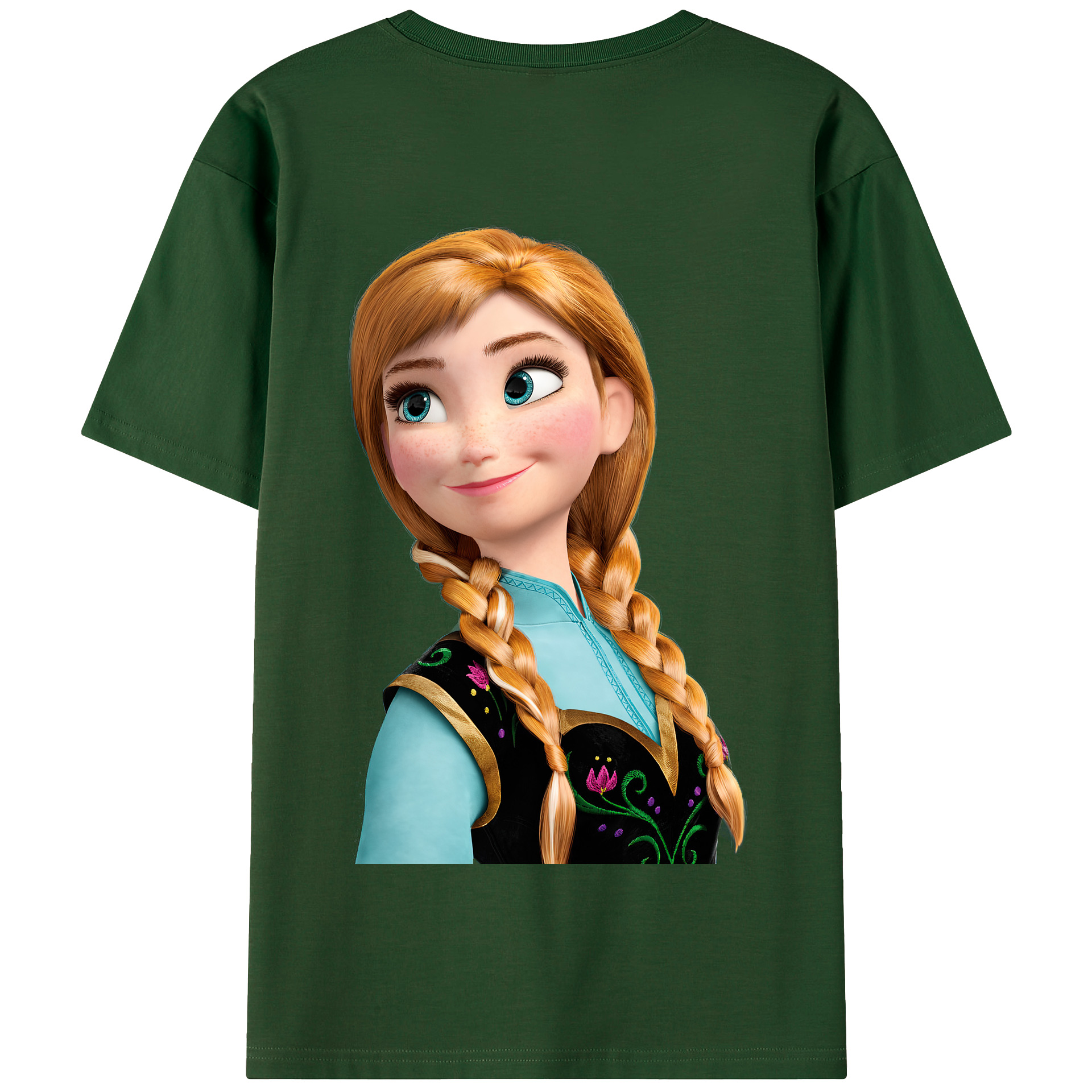 （画像用） アナと雪の女王 アンナ エルサ Frozen Anna Elsa 綿100％半袖Tシャツ（背面プリント）
